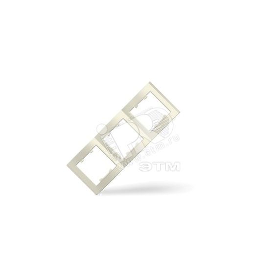 Рамка 3 поста Бриллиант вертикальная слоновая кость Универсал 7948691