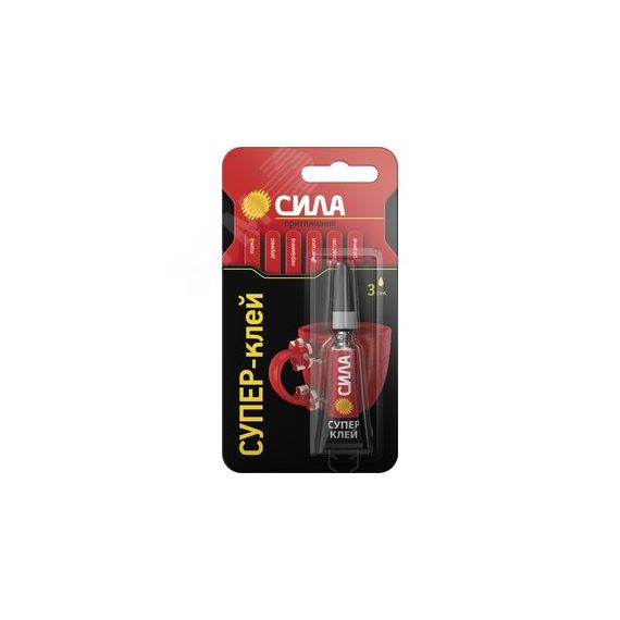 Супер-клей СВЕРХПРОЧНЫЙ 3 гр. BL-1 SBL1-3 СИЛА СИЛА C0039198