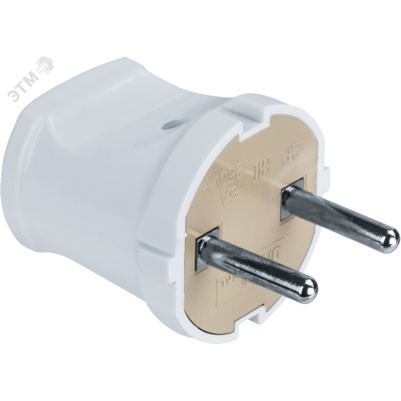 Вилка Navigator 61 358 NCA-PL01-6A-X-WH прямая без заземления белая Navigator Group 61358
