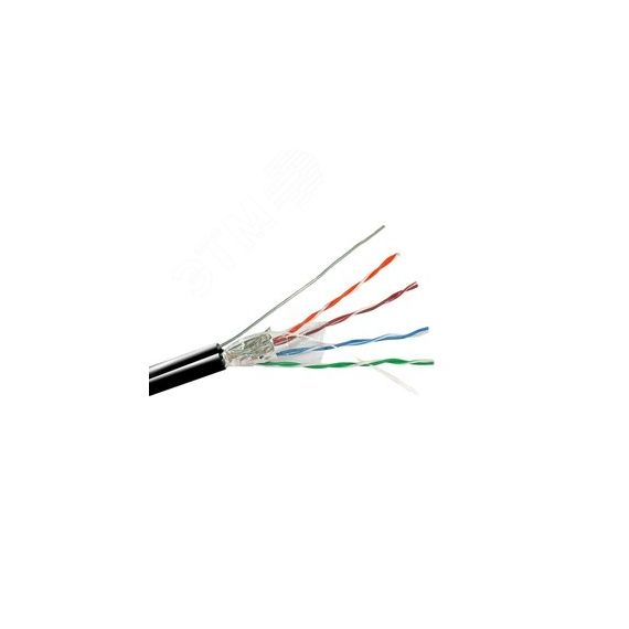 Витая пара FTP 4 пары AWG 24 категория 5е экран внешняя Cu Premium с тросом SkyNet FTP 4x2x0,51 5е out/CuТр.