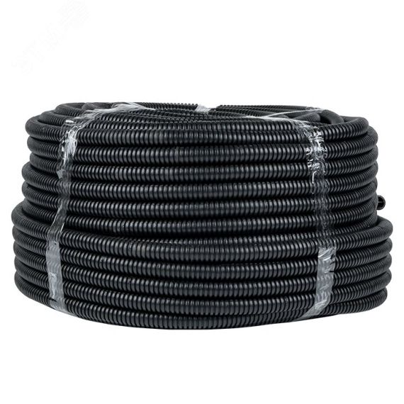 Труба гофр. ПНД Plast с зондом d25мм (25м.) черная PROxima EKF tpnd-25-25m
