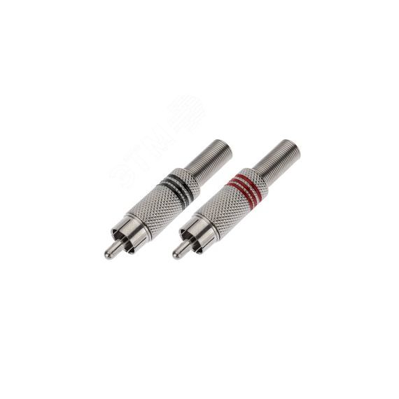 Разъем штекер RCA металл под винт ZN черный/красный PROCONNECT, REXANT 14-0410-4