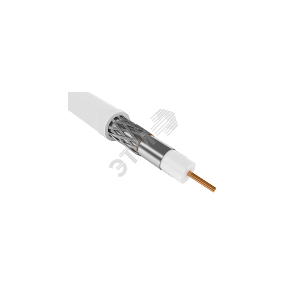 Кабель коаксиальный RG6 медный 75Ом FPE PVC белый (100м) GENERICA Generica CC3-R6F1-111-100-G