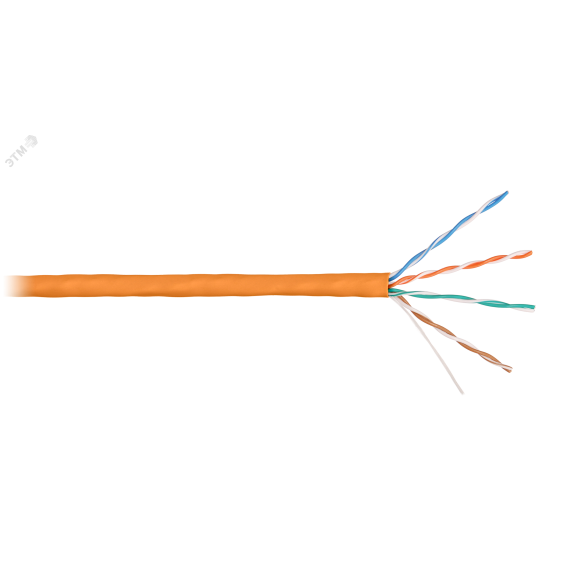 Витая пара СORDLINE U/UTP 4 пары 5e Сu 24A        G(0,51мм) вн.LSZH орн.305м Cordline CL-CuI5E04U-051SO-LSZH-OR-305