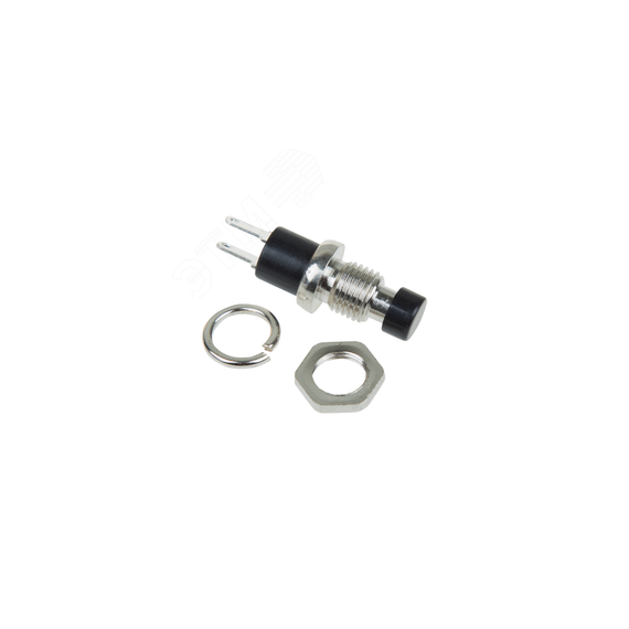 Выключатель-кнопка металл 220V 2А (2с) (ON)-OFF 7.2 черная Micro REXANT 36-3311