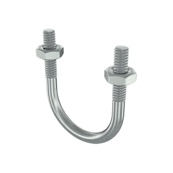 Скоба монтажная U-образная с резьбой М6 с гайками для труб d 1/2"