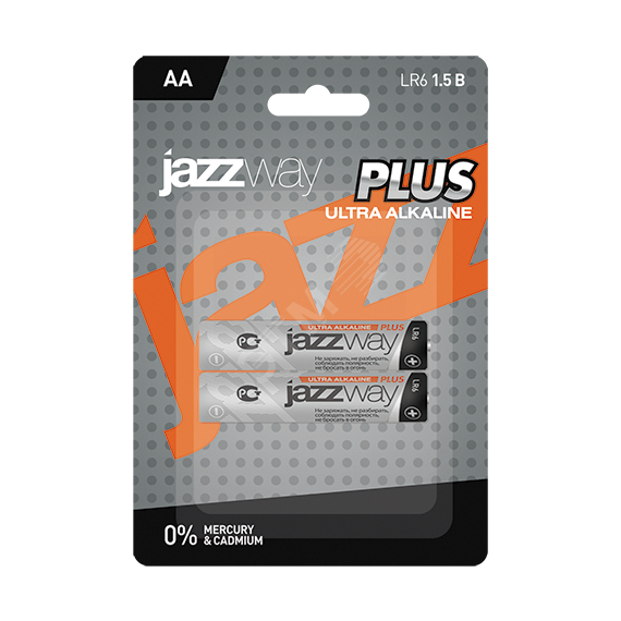 Элемент питания LR 6 (AA) алкалиновая, уп. 2 шт. JAZZway Ultra PLUS BL-2 JazzWay 5010703