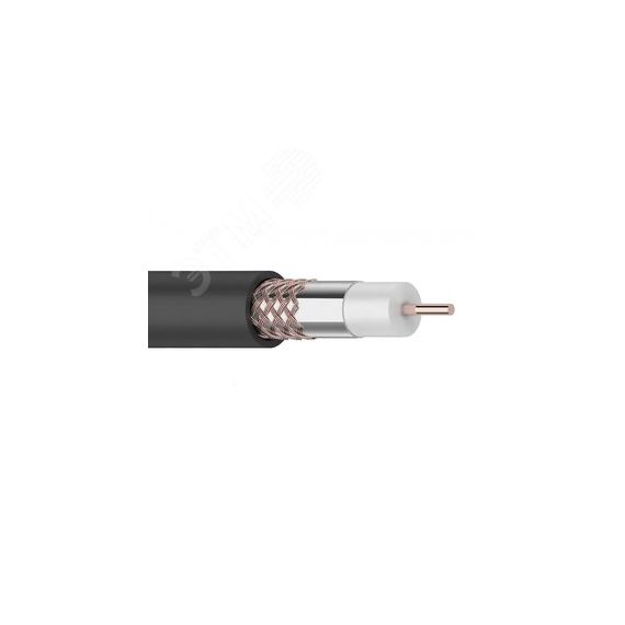 Кабель коаксиальный RG-6U+Cu, 75 Ом, Cu/Al/Cu, 64%, бухта 100 м, черный OUTDOOR, REXANT REXANT 01-2222
