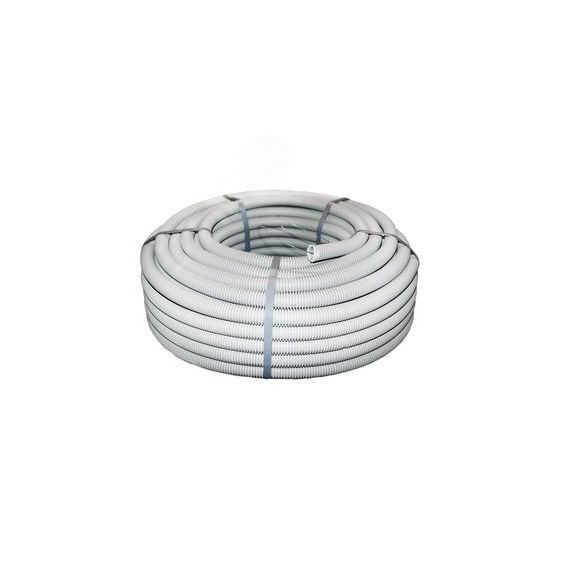 Труба гибкая 25мм с протяжкой серая (50м) Plast EKF tg-z-25