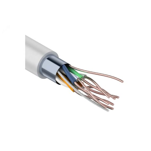 Кабель FTP PROconnect 4PR 24AWG CCA CAT5e PVC серый бухта 25 м REXANT 01-0142-3-25