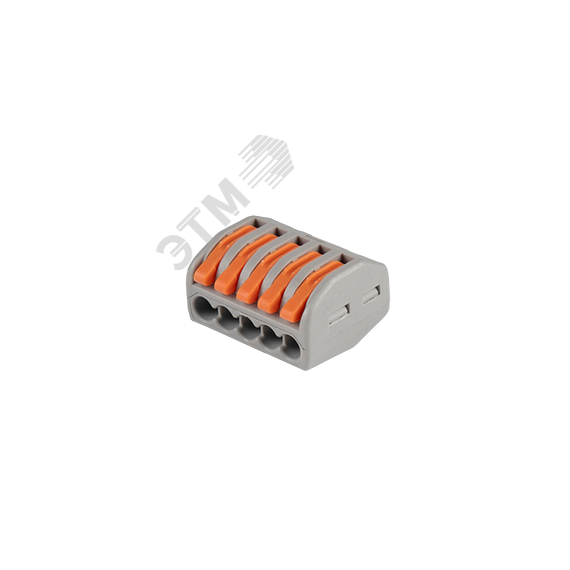 Клеммы монтажные многоразовые PTC-5P 222-415 450V 32A 0,08-2,5(4.0)mm2 , 5 отверстий, серые / 5 шт. JazzWay 5050761