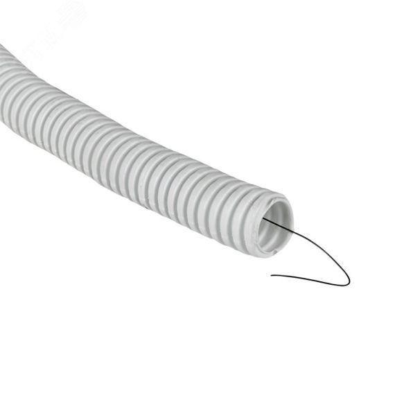 Труба гофр.ПВХ Plast с зондом d20мм (100м) белая EKF tg-z-20-100-white