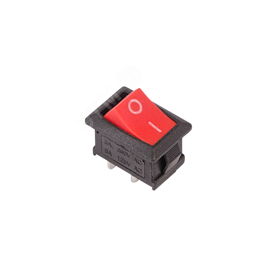 Выключатель клавишный 250V 6А (2с) ON-OFF красный Mini (RWB-201, SC-768) REXANT 36-2111