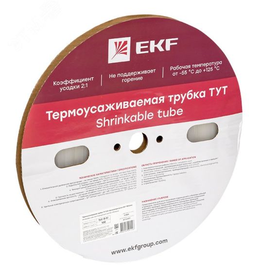 Термоусаживаемая трубка ТУТ 8/4 прозрачная рулон PROxima EKF tut-8-tr