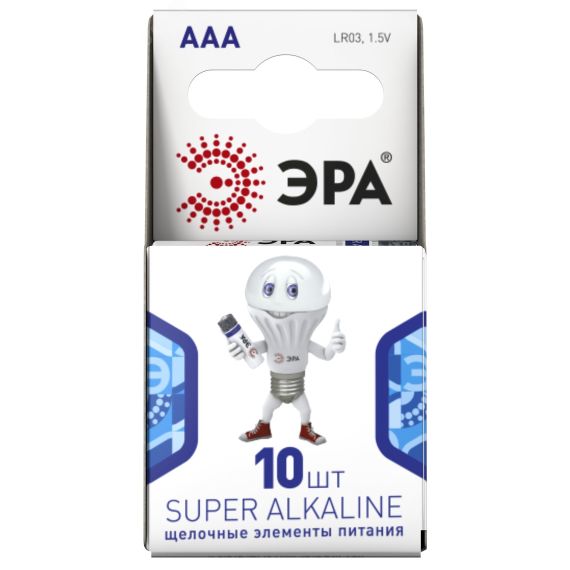 Батарейка LR03-10BL компактный SUPER Alkaline (80/800/43200) ЭРА Б0002728