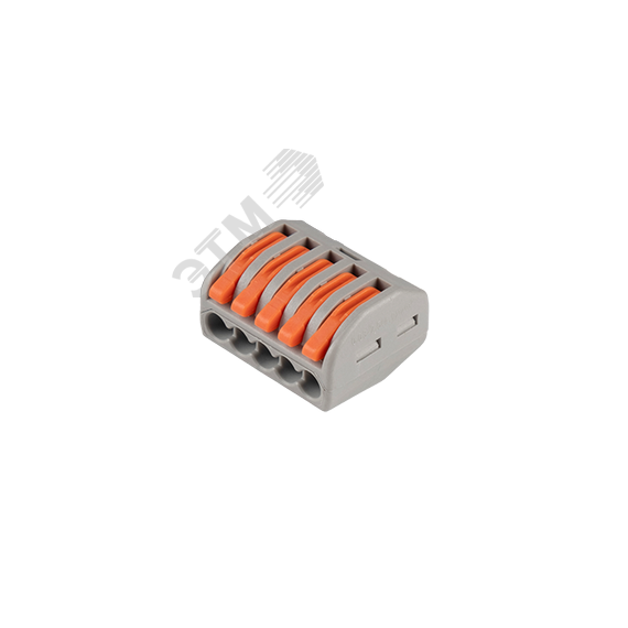 Клеммы монтажные многоразовые PTC-5P 222-415 450V 32A 0,08-2,5(4.0)mm2 , 5 отверстий, серые /50 шт. JazzWay 5050853