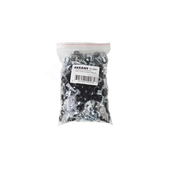 Комплект крепежа винт+шайба+гайка M6x16, REXANT 04-2686