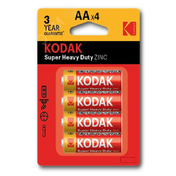 Батарейка R6-4BL SUPER HEAVY DUTY Zinc [KAAHZ-4] (80/400/26400) KODAK Б0005119