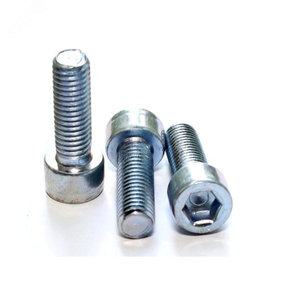 Винт DIN 912 М12х40 с цилиндрической головкой и внутренним шестигранником класс прочности 8.8 покрытие цинк Крепдил DIN912-М12х40-8.8