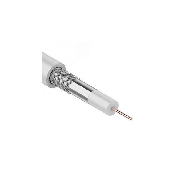 Кабель коаксиальный 3С-2V, 75 Ом, CCS/Al/Al, 48%, бухта 100 м, белый, REXANT REXANT 01-2611