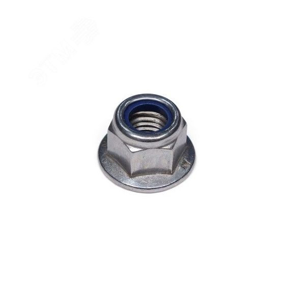DIN 6926 (EN 1663) Гайка М8 10 ZN шестигранная    самоконтрящаяся с фланцем и нейлоновой вставкой   оцинкованная ПроТек ГМ810Ц6926