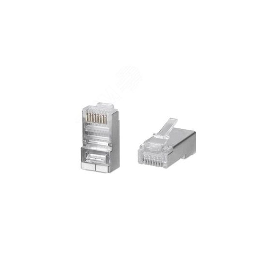 Коннектор RJ-45 под витую пару. категория 5e. экранированный. универсальный (для одножильного и многожильного кабеля) для проводников с толщиной по из Cabeus 8P8C-SH