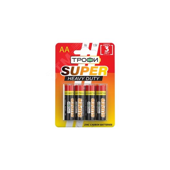 Батарейка Трофи R6-4BL SUPER HEAVY DUTY Zinc (40/720/25920) ЭРА C0033716