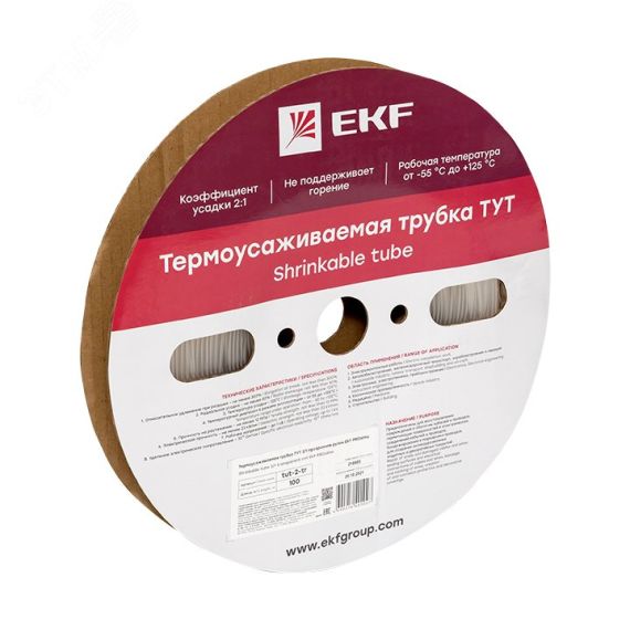 Термоусаживаемая трубка ТУТ 2/1 прозрачная рулон PROxima EKF tut-2-tr
