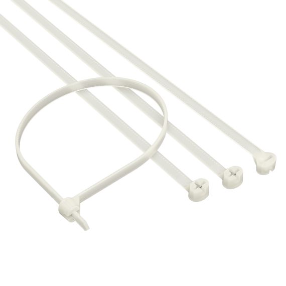 Хомут P6.6 с двойным замком, белый 4,8x250