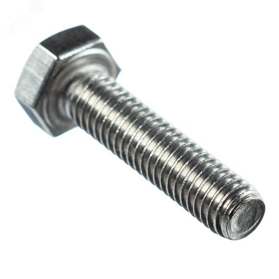 Болт DIN 933 М6х50 полная резьба шестигранная голова класс прочности 5.8 покрытие цинк Крепдил DIN933-М6х50