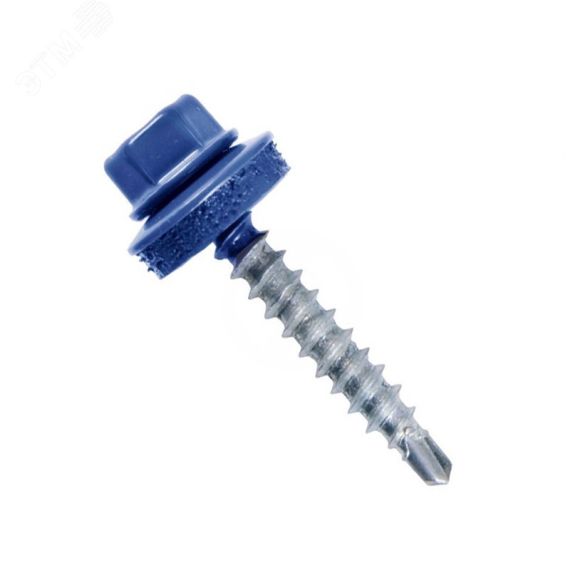 Саморез кровельный 5.5х25 по металлу RAL5002 сверло №3 шайба d=14мм с EPDM прокладкой Руфкомплект 320766