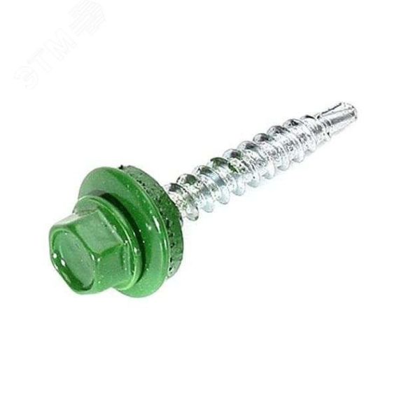 Саморез кровельный 5.5х25 по металлу RAL6002 сверло №3 шайба d=14мм с EPDM прокладкой Руфкомплект 325529