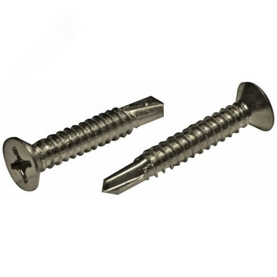 Саморез 2,9x16 DIN7504O с потайной головкой и буром на конце оцинкованная сталь (1000шт) Партнер 43744