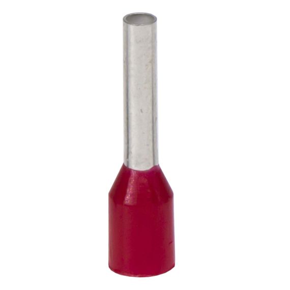 Наконечник-гильза с изолированным фланцем для жилы сечением 1кв.мм, длина контактной части  6мм, красный (НШВИ 1-06)