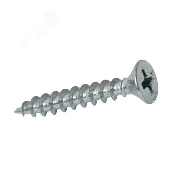 Шуруп универсальный 3.0х40 потайная голова белый цинк Крепдил screw-UNI-3.0х40b