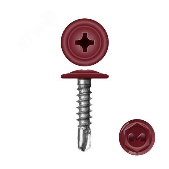 Саморез металл/металл 4.2х19 пресс-шайба сверло RAL3009 Руфкомплект 310931