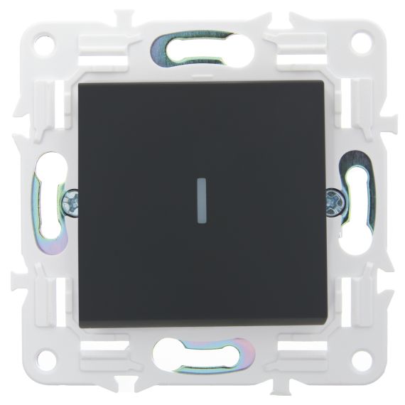 SKANDY Выключатель 1-клавишный проходной с индикацией 10А SK-V08G графит IEK