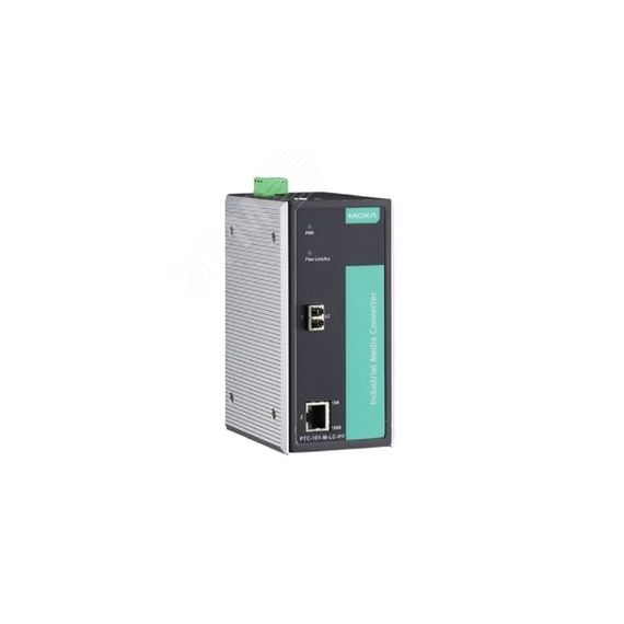 Медиаконвертер Ethernet 10/100BaseT(X) в 100BaseFX(одномодовое оптоволокно, разъемы LC) в металлическом корпусе, питание 24/48 В пост. MOXA PTC-101-S-LC-LV