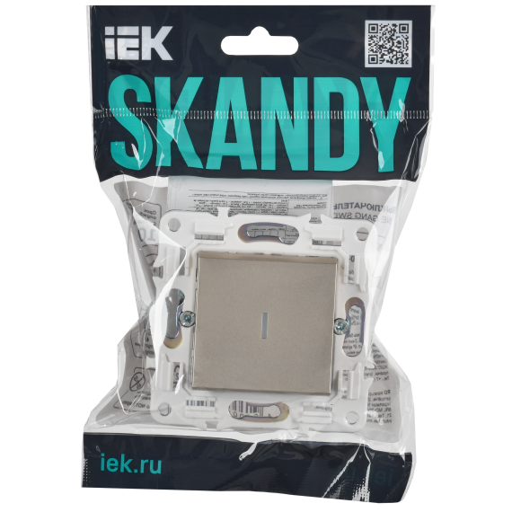SKANDY Выключатель 1-клавишный с индикацией 10А SK-V07Sh шампань IEK