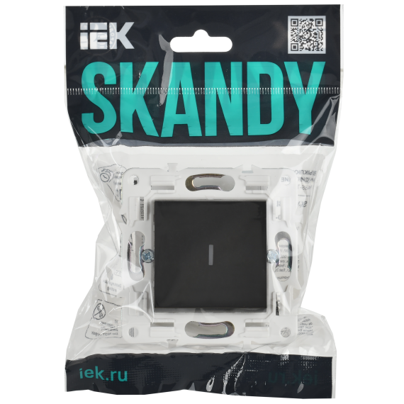 SKANDY Выключатель 1-клавишный проходной с индикацией 10А SK-V08T титан IEK
