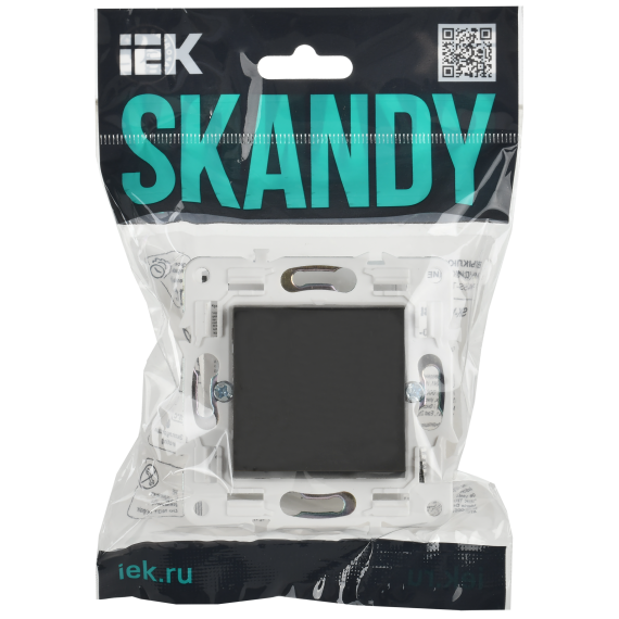 SKANDY Выключатель 1-клавишный проходной 10А SK-V02G графит IEK
