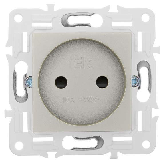 SKANDY Розетка без заземления с защитными шторками 10А SK-R01Sh шампань IEK