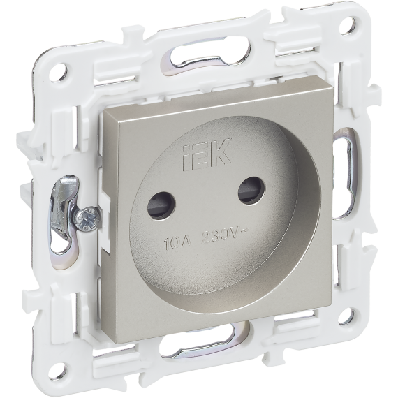 SKANDY Розетка без заземления с защитными шторками 10А SK-R01Sh шампань IEK
