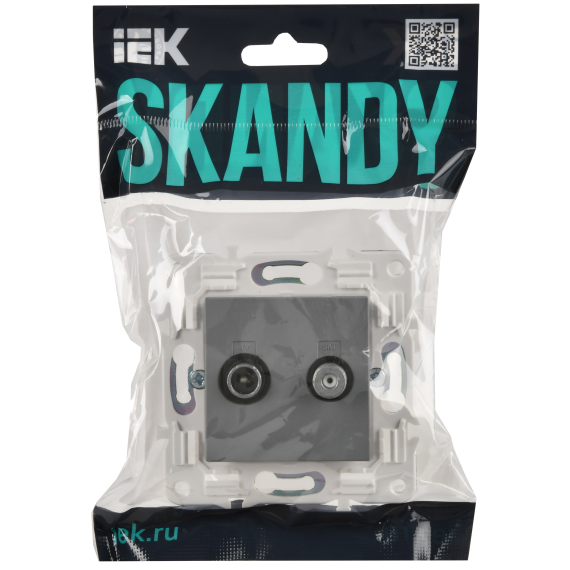 SKANDY Розетка двойная TV+SAT SK-A13Gr серый IEK