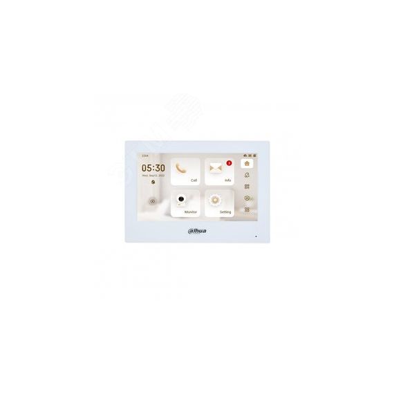 Видеодомофон IP сенсорный 7' цветной экран с разрешением 1024х600 белый Dahua DHI-VTH2621GW-WP