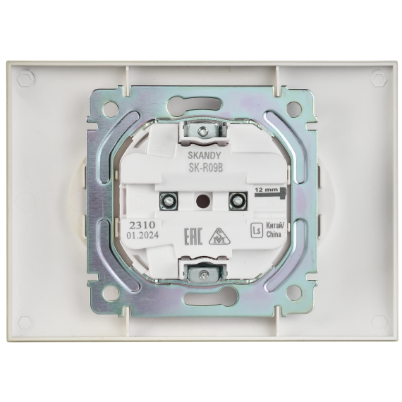 SKANDY Розетка 2-местная без заземления с защитными шторками 10А в сборе SK-R09B бежевый IEK