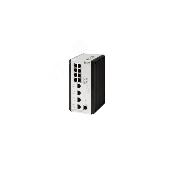 Коммутатор промышленный управляемый L3, PoE, 8 портов 10/100/1000BASE-T (PoE/PoE+), 4 порта 100BASE-FX/1000BASE-X ELTEX MES3710P