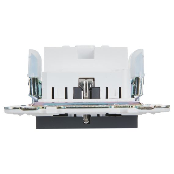 SKANDY Розетка с заземлением с защитными шторками 16А безвинтовое крепление SK-R06G графит IEK