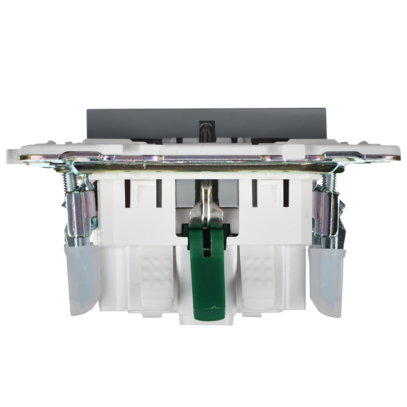 SKANDY Розетка с заземлением с защитными шторками 16А безвинтовое крепление SK-R06Gr серый IEK