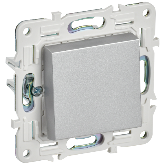 SKANDY Выключатель 1-клавишный кнопочный 10А SK-V14S серебряный IEK